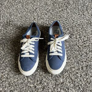 Frye Gia Canvas Shoes Womens 7 M Blue Lace Up Casual Sneakers